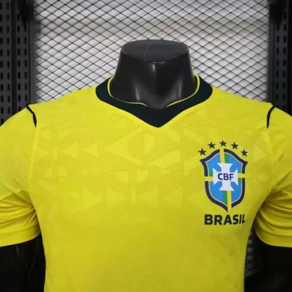 2026 Brazil Style National Team Soccer Jersey - Premium Jacquard Yellow Football Shirt - Unbranded High-Performance Teamwear